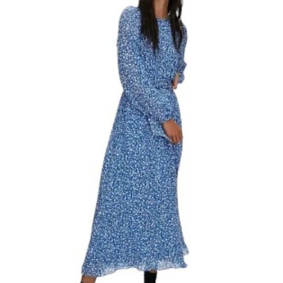 NWOT Little Moon Black & White Florals Print Verbenna Maxi Dress - Picture 11 of 12